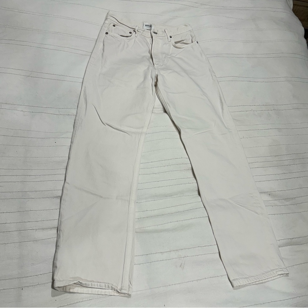 Agolde Women's Straight Leg Jeans in White